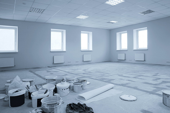 Paint on construction new and modern office